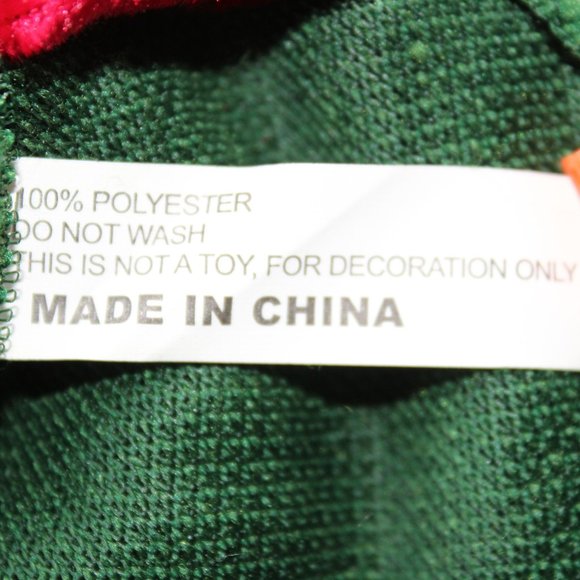 Red & Green Plush Christmas Stocking 16" X 9" - Picture 5 of 5